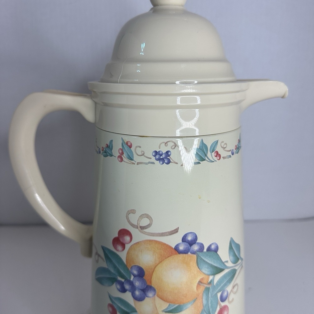 Vintage Thermos Corning Ware Abundance thermal carafe Floral Beige - Picture 2 of 7
